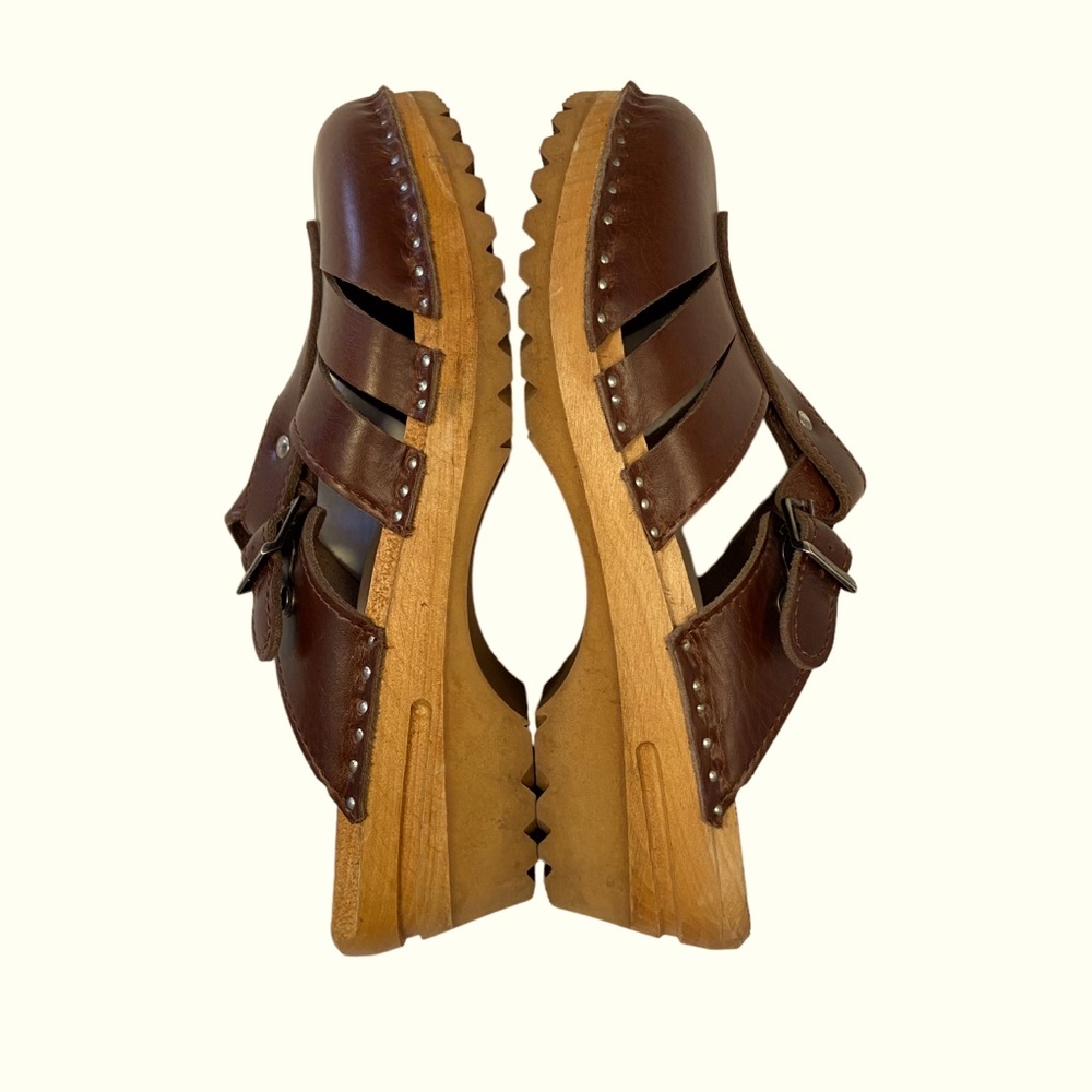 Troentorp Swedish Women's Mary Jane Wooden Clogs EU Size 37 (US Size 7)
